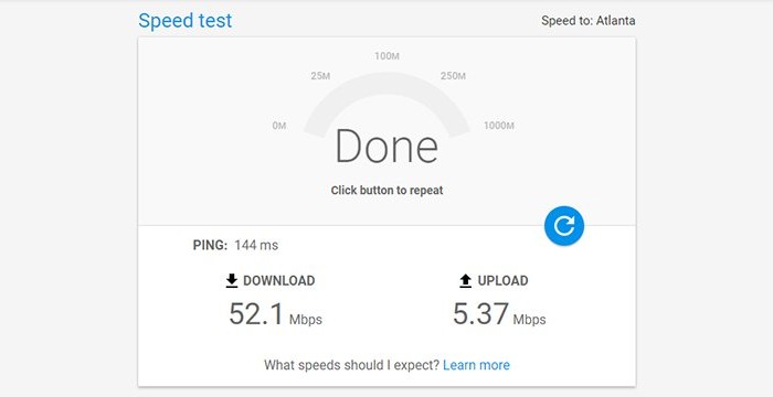 google fiber net speed test